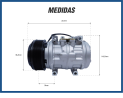 Compressores COMPRESSOR 10P15 MÁQUINA COLHEITADEIRA JOHN DEERE CB2500H 12V FURO PASSANTE 8PK Imagem Miniatura 3