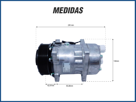 Compressores COMPRESSOR MAHLE 7H15 8 ORELHAS 8PK 12V 119MM SAIDA TRASEIRA Imagem 4