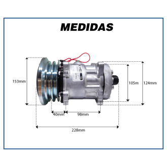 Compressores COMPRESSOR SANDEN 7H15 -  SAÍDA 1/14 TAPA PÓ Imagem 7
