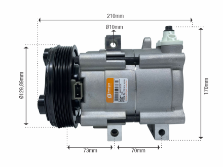 Compressores COMPRESSOR FORD MODELO FIC FS10 FX15 F250 DIESEL - 12 VOLTS POLIA 6PK 126 MM Imagem 4