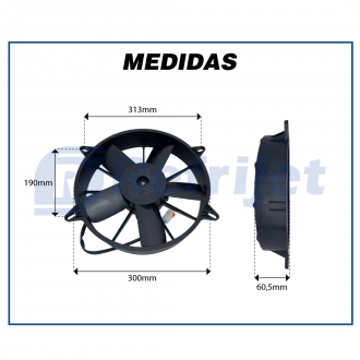 Eletroventiladores ELETROVENTILADOR SPAL VA03-BP50-C37A 24V ASP 11'' Imagem 4