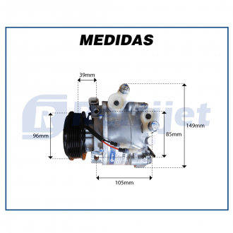 Compressores COMPRESSOR SCROLL CHEVROLET TRACKER 1.4 TURBO 2017 ATÉ 2020 - 12 VOLTS POLIA 5PK OEM: 42623326 Imagem 6