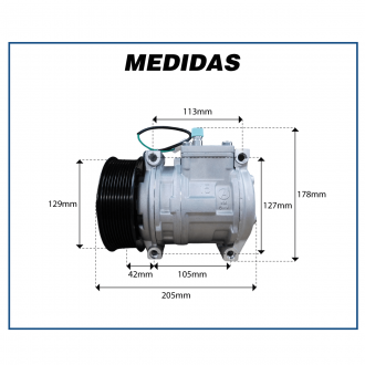 Compressores COMPRESSOR MERCEDES  BENZ ATEGO 10PA15C 10PK 129MM 24V Imagem 7