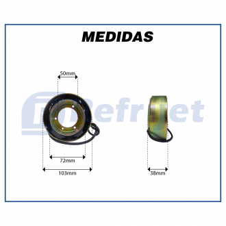 Componentes CAMPO MAGNETICO (BOBINA) SANDEN 508/510/5H14 24V Imagem 5