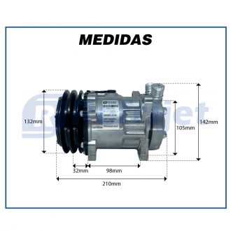 Compressores COMPRESSOR 7H15 4664 12V 2A 8 ORELHAS R134A Imagem 6