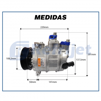 Compressores COMPRESSOR AUDI A3 1.4 TFSI 2013>2022/ A4 2.0 TFSI 2012>2016/ VW GOLF 1.4-2.0 TSI 2013>2022/ GOLF TSI 1.0 2016>2022/ JETTA 2006>2016/ PASSAT 2.0 2012> Imagem 7