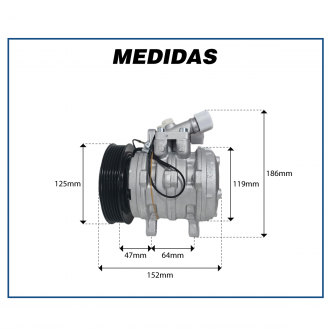 Compressores COMPRESSOR DENSO - 10P08 FIAT UNO / VOLKSWAGEN GOL / PARATI 1.0 - 2000>2009 Imagem 7