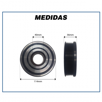 Componentes POLIA COMPRESSOR CVC - VOLKSWAGEN GOL / CHEVROLET S10 / TROLLER Imagem 4