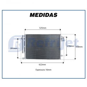 Condensadores CONDENSADOR FIAT UNO 2010> /PALIO 2012> /GRAND SIENA/ VIVACE 2012>2017 SISTEMA VALEO Imagem 7