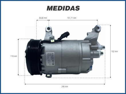 Compressores COMPRESSOR MARELLI - FIAT PALIO / STRADA E-TORQ / DOBLO / IDEA / LINEA / PUNTO / SIENA 115MM - 2011>2015 Imagem 5