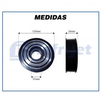 Componentes CONJUNTO DE EMBREAGEM DO COMPRESSOR SANDEN 7H15/ 5H14/ SE507 24 VOLTS POLIA 8PK 119MM Imagem 11