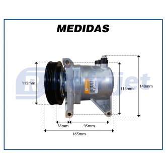 Compressores COMPRESSOR MODELO CALSONIC - FIAT LINHA FIRE PALIO 2001>2017/ UNO 2004>2016/ SIENA 2001>2017/ STRADA 2004>2015/ FIORINO 2004>2015 Imagem 10