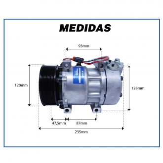 Compressores COMPRESSOR SANDEN EDGE - SCANIA 7H15 10PK 120MM 24V 4 FUROS PASSANTES (8275/8295) Imagem 5