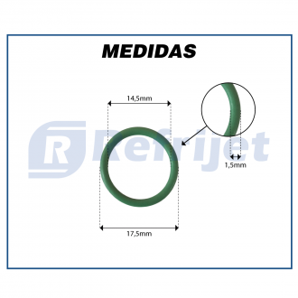 Conexões ANEL BORRACHA O'RING #10 R-134 A VERDE Imagem 1