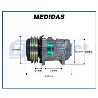 Compressores COMPRESSOR SANDEN SD7H15 12V 2A 140MM 8088 MASSEY FERGUSON Imagem 7