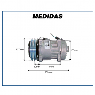 Compressores COMPRESSOR SANDEN 7H15 - 4434 132MM Imagem 5