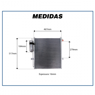 Condensadores CONDENSADOR MITSUBISHI L200 TRITON 2007>2011 FLEX/DIESEL / DAKAR 2011 GASOLINA - 2008>2011 DIESEL Imagem 5