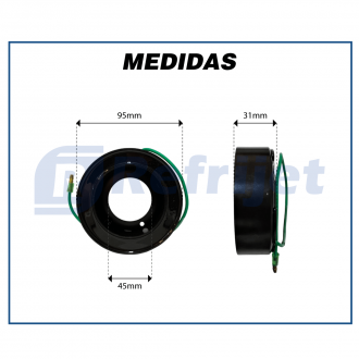 Componentes CONJUNTO DE EMBREAGEM DO COMPRESSOR SANDEN 7H15/ 5H14/ SE507 24 VOLTS POLIA 8PK 119MM Imagem 12