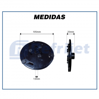 Componentes CONJUNTO DE EMBREAGEM DO COMPRESSOR SANDEN 7H15/ 5H14/ SE507 24 VOLTS POLIA 8PK 119MM Imagem 10