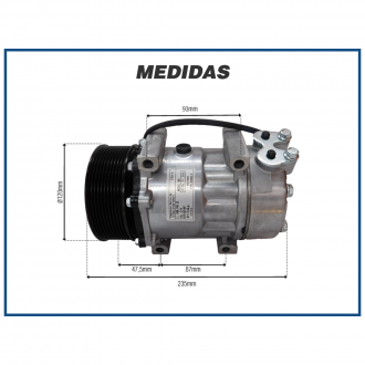 Compressores COMPRESSOR SCANIA 7H15 10PK 120MM 24V 4 FUROS PASSANTES (8275/8295) Imagem 4