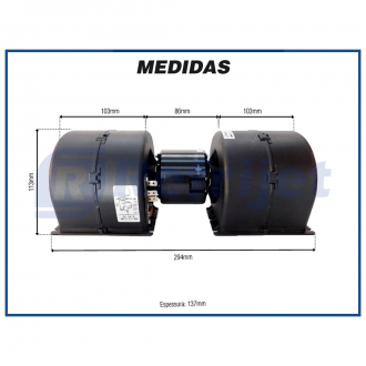 Motores MOTOR SPAL C/CARACOL 008-B45/B-02 24V 3 VEL 2 TURBINAS Imagem 3