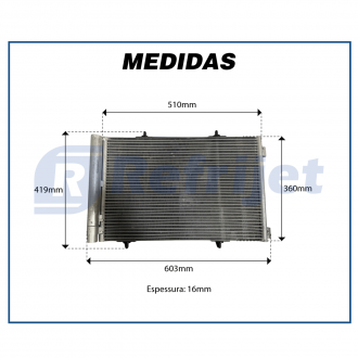 Condensadores CONDENSADOR CITROEN C3 AUT / C3 PICASSO / AIR CROSS - 2010>2015 Imagem 4