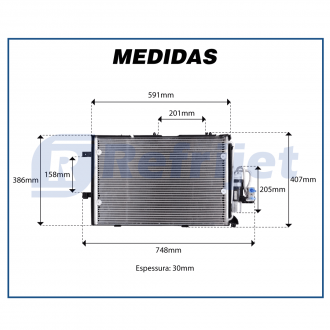 Condensadores CONDENSADOR CHEVROLET CORSA NOVO 1.4 E 1.8 / MONTANA - 2002>2011 Imagem 6