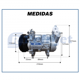 Compressores COMPRESSOR 6V12 12V 4PK 120MM 1911E RENAULT CLIO/SANDERO/ LOGAN 1.0 2008>2010/ SYMBOL 1.2 2001>2012 / NISSAN MARCH 1.0 2011>2016 Imagem 7