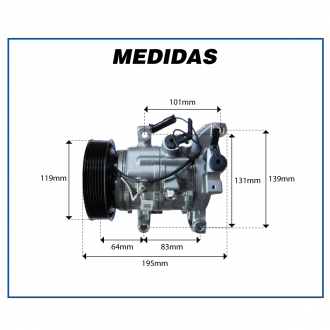 Compressores COMPRESSOR DENSO 10SRE11C TOYOTA HILUX 2.7 FLEX/ 2.8 DIESEL 2016> - Imagem 7